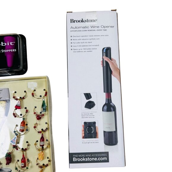 Wine Lover’s Gift Set Stopper Opener Brookstone - Picture 5 of 8